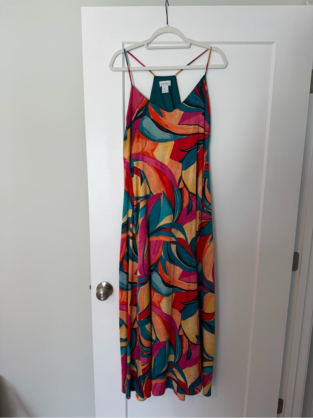 Colorful Abstract Print Slip Dress - Multicolor